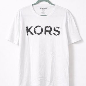 Michael Kors White Logo Tee Camo Graphic Short Sleeve Shirt XXL NWT